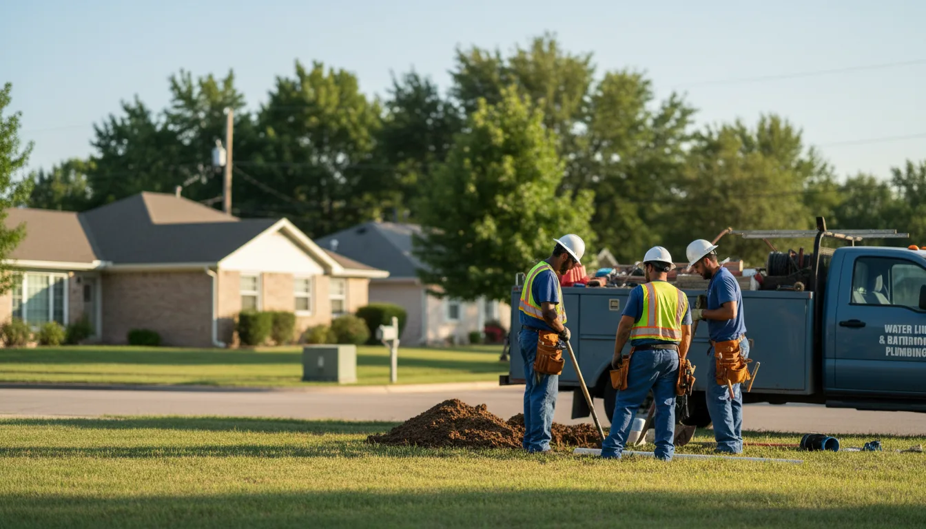 Residential water line and bathroom plumbing service in South West City, MO